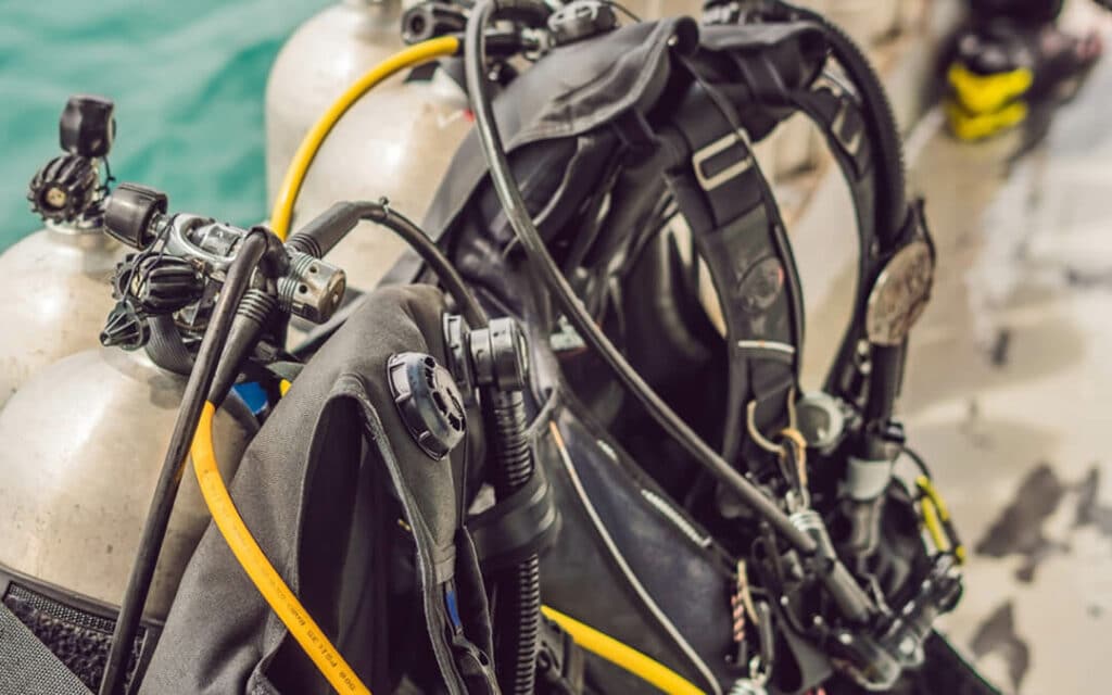 Scuba BCD with Tank and Regulators attached. Full Scuba Kit.